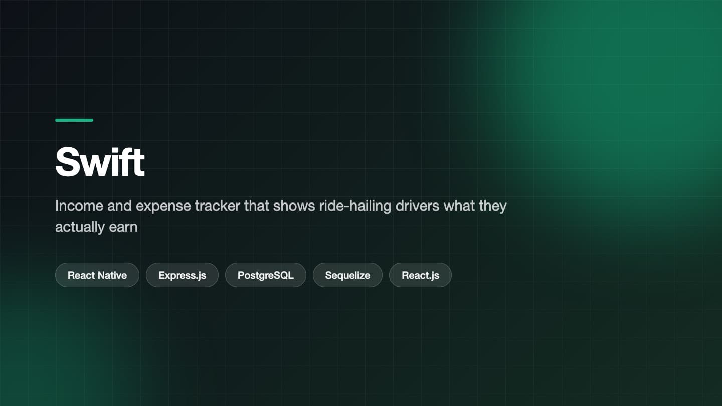 Swift — Driver Income & Expense Tracker — cover